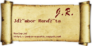 Jámbor Renáta névjegykártya